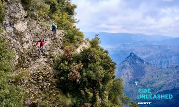 Mountain bikers in  Cote d'Azur